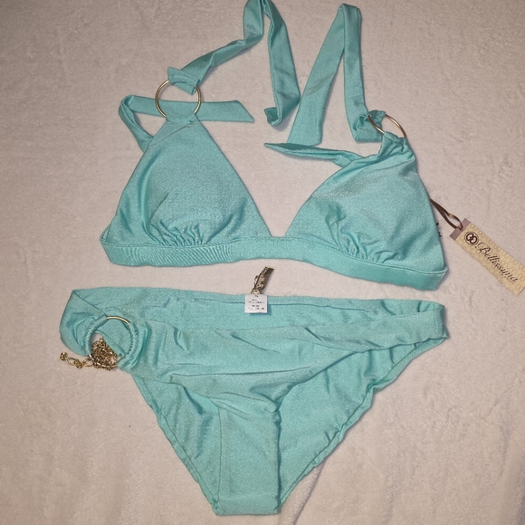 Bellissima Swimwear Other - Bellissima Swimwear Bikini Womens XL Turquoise Gold Resort Vacation NWT